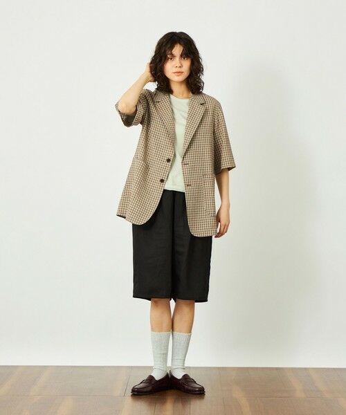 MACKINTOSH PHILOSOPHY / マッキントッシュ フィロソフィー ノーカラージャケット | GREY LABEL リネンミックスチェックジャケット | 詳細1