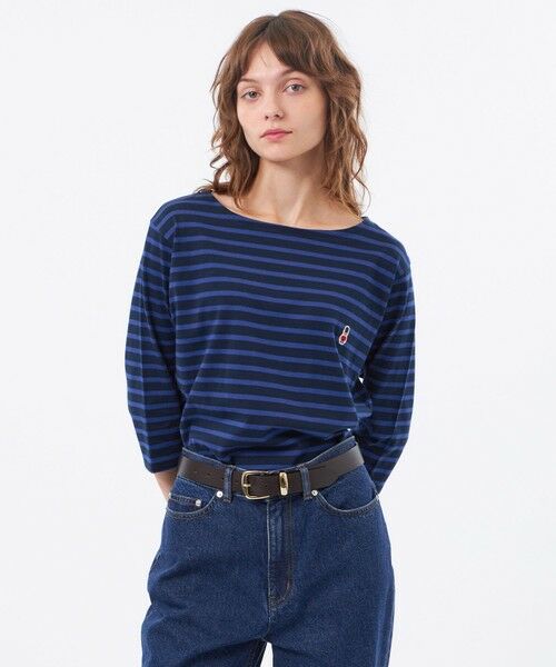MACKINTOSH PHILOSOPHY / マッキントッシュ フィロソフィー カットソー | バッキンガムベア ワッペンボーダーロンT(ブルー6)