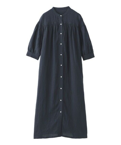 MACKINTOSH PHILOSOPHY / マッキントッシュ フィロソフィー ロング・マキシ丈ワンピース | GREY LABEL リネンシャーリングドレス（ネイビー3）