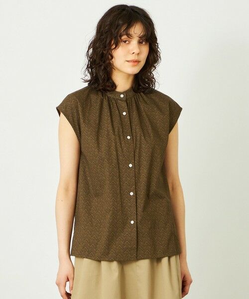 MACKINTOSH PHILOSOPHY / マッキントッシュ フィロソフィー シャツ・ブラウス | GREY LABEL ジオメトリックスタンドカラーブラウス（キャメル1）