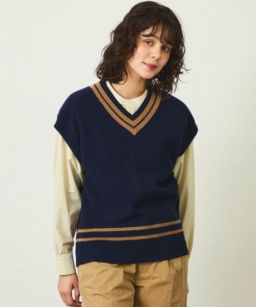 MACKINTOSH PHILOSOPHY / マッキントッシュ フィロソフィー ニット・セーター | GREY LABEL チルデンニットベスト（ネイビー3）