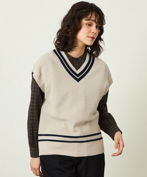 MACKINTOSH PHILOSOPHY / マッキントッシュ フィロソフィー ニット・セーター | GREY LABEL チルデンニットベスト（ベージュ1）