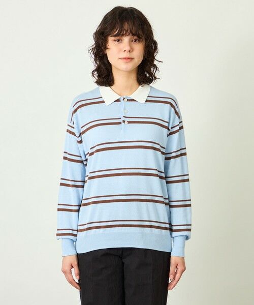 MACKINTOSH PHILOSOPHY / マッキントッシュ フィロソフィー ニット・セーター | GREY LABEL ファインコットンボーダーポロニット | 詳細3