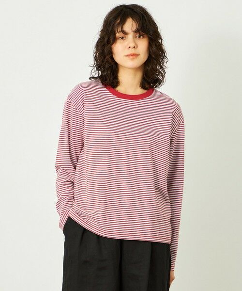 MACKINTOSH PHILOSOPHY / マッキントッシュ フィロソフィー カットソー | GREY LABEL ボーダー長袖（ピンク5）