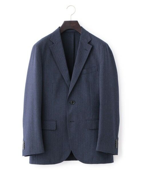 MACKINTOSH PHILOSOPHY(MENS) / マッキントッシュ フィロソフィー　メンズ ノーカラージャケット | トロッターエクストラソリッドジャケット　ピンストライプストレッチ | 詳細1