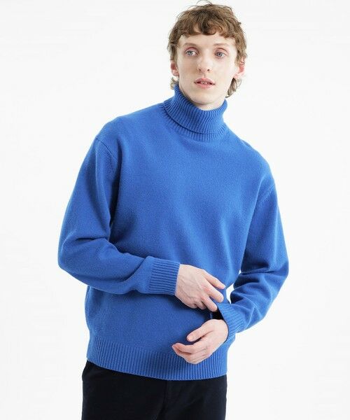 長袖柄BLUE BLUE ニット・セーター 1(S位) 青x白(ミックス)