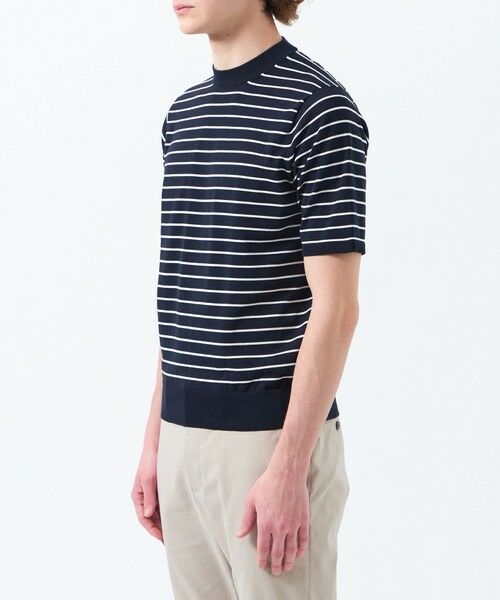 MACKINTOSH PHILOSOPHY(MENS) / マッキントッシュ フィロソフィー　メンズ ニット・セーター | TEXBRIDプレーティング 半袖セミモックネックプルオーバーニット | 詳細6