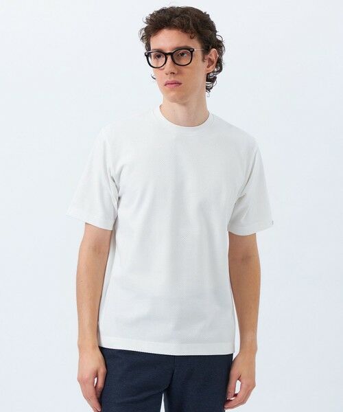 MACKINTOSH PHILOSOPHY(MENS)/マッキントッシュ フィロソフィー メンズ ミニチェックリンクス クルーネックTシャツ ホワイト1 42 MACKINTOSH PHILOSOPHY(MENS)/マッキントッシュ フィロソフィー メンズ ミニチェックリンクス クルーネックTシャツ ホワイト1 42