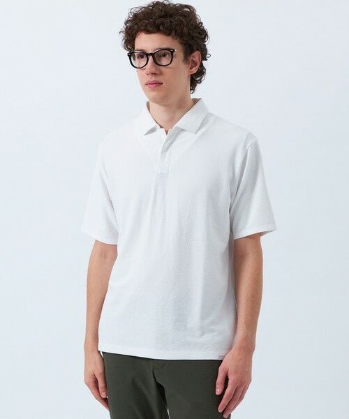 MACKINTOSH PHILOSOPHY(MENS)/マッキントッシュ フィロソフィー メンズ パイル調ドライミックス スキッパーポロ ホワイト1 42 MACKINTOSH PHILOSOPHY(MENS)/マッキントッシュ フィロソフィー メンズ パイル調ドライミックス スキッパーポロ ホワイト1 42