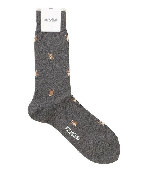 MACKINTOSH PHILOSOPHY(MENS)/マッキントッシュ フィロソフィー メンズ コーギー カジュアルソックス グレー3 X MACKINTOSH PHILOSOPHY(MENS)/マッキントッシュ フィロソフィー メンズ コーギー カジュアルソックス グレー3 X