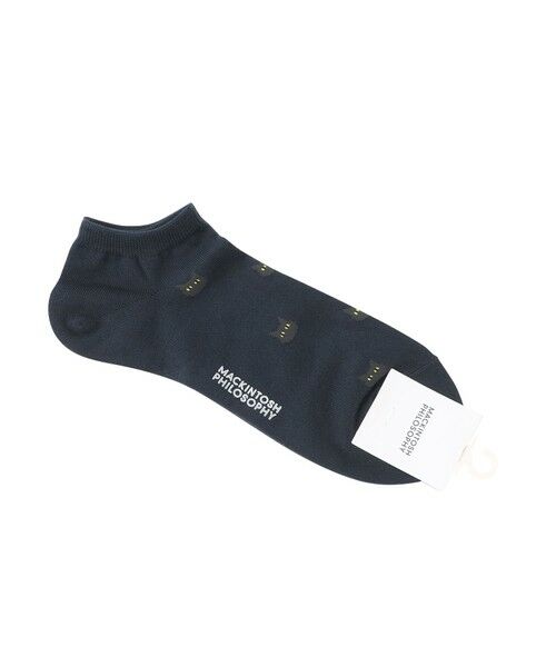 MACKINTOSH PHILOSOPHY(MENS)/マッキントッシュ フィロソフィー メンズ キャットモチーフ アンクレット カジュアルソックス ネイビー3 X MACKINTOSH PHILOSOPHY(MENS)/マッキントッシュ フィロソフィー メンズ キャットモチーフ アンクレット カジュアルソックス ネイビー3 X