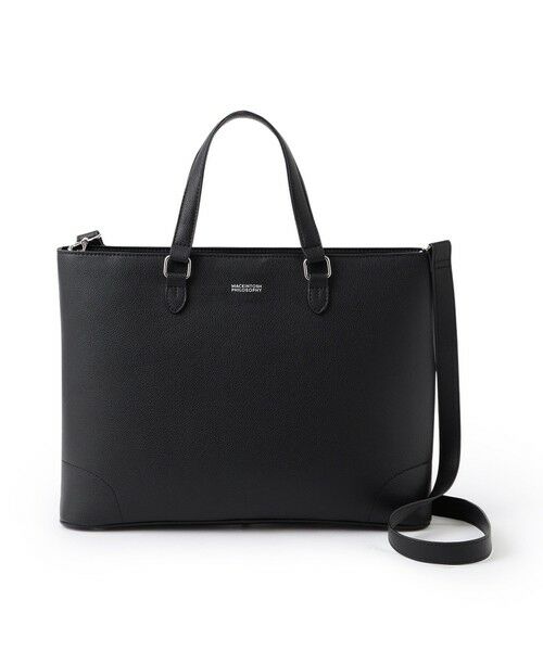 MACKINTOSH PHILOSOPHY(MENS)/マッキントッシュ フィロソフィー メンズ シンセティックシュリンクレザー 2WAYトートバッグ ブラック1 X MACKINTOSH PHILOSOPHY(MENS)/マッキントッシュ フィロソフィー メンズ シンセティックシュリンクレザー 2WAYトートバッグ ブラック1 X