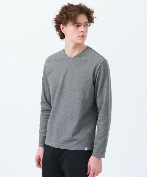 MACKINTOSH PHILOSOPHY(MENS)/マッキントッシュ フィロソフィー メンズ ストレッチミラノリブ VネックロンT グレー3 38 MACKINTOSH PHILOSOPHY(MENS)/マッキントッシュ フィロソフィー メンズ ストレッチミラノリブ VネックロンT グレー3 38