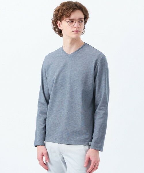 MACKINTOSH PHILOSOPHY(MENS)/マッキントッシュ フィロソフィー メンズ ストレッチミラノリブ VネックロンT ネイビー1 42 MACKINTOSH PHILOSOPHY(MENS)/マッキントッシュ フィロソフィー メンズ ストレッチミラノリブ VネックロンT ネイビー1 42