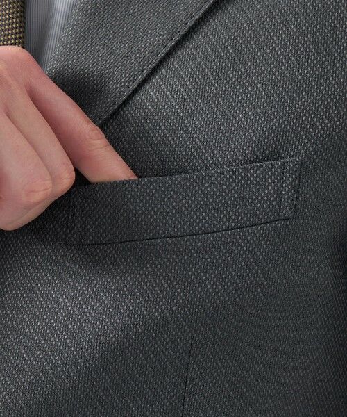 MACKINTOSH PHILOSOPHY(MENS) / マッキントッシュ フィロソフィー　メンズ ノーカラージャケット | トロッター ジャケット #000（ナンバーゼロ）バーズアイストレッチ リサイクル | 詳細7