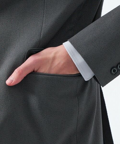 MACKINTOSH PHILOSOPHY(MENS) / マッキントッシュ フィロソフィー　メンズ ノーカラージャケット | トロッター ジャケット #000（ナンバーゼロ）バーズアイストレッチ リサイクル | 詳細9