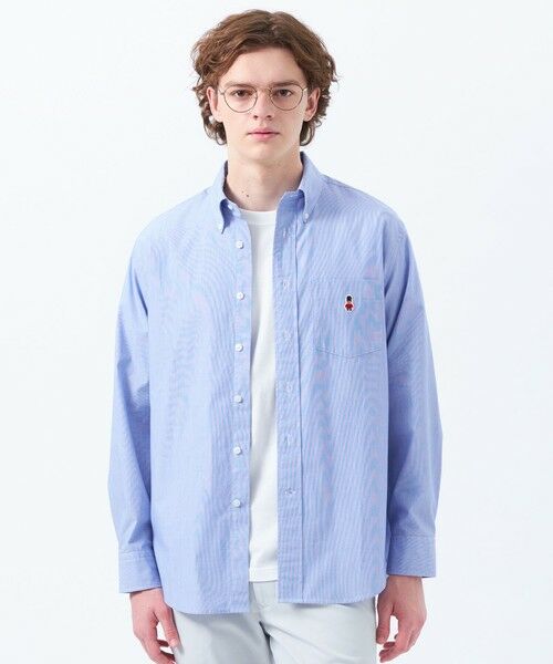MACKINTOSH PHILOSOPHY(MENS)/マッキントッシュ フィロソフィー メンズ バッキンガムベア 長袖ボタンダウンシャツ チェック/ストライプ ネイビー1 38 MACKINTOSH PHILOSOPHY(MENS)/マッキントッシュ フィロソフィー メンズ バッキンガムベア 長袖ボタンダウンシャツ チェック/ストライプ ネイビー1 38