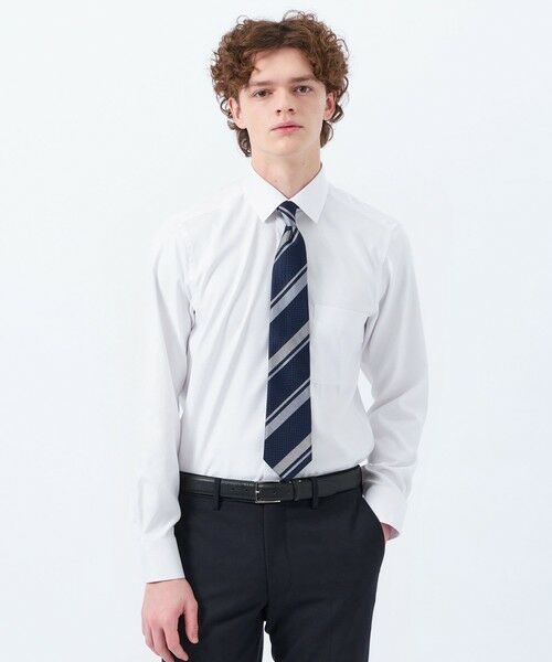 MACKINTOSH PHILOSOPHY(MENS)/マッキントッシュ フィロソフィー メンズ トロッター セミワイドシャツ オックス/ストライプ/チェック ホワイト1 40 MACKINTOSH PHILOSOPHY(MENS)/マッキントッシュ フィロソフィー メンズ トロッター セミワイドシャツ オックス/ストライプ/チェック ホワイト1 40