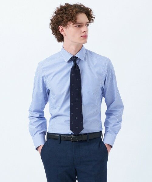 MACKINTOSH PHILOSOPHY(MENS)/マッキントッシュ フィロソフィー メンズ トロッター セミワイドシャツ オックス/ストライプ/チェック ブルー6 42 MACKINTOSH PHILOSOPHY(MENS)/マッキントッシュ フィロソフィー メンズ トロッター セミワイドシャツ オックス/ストライプ/チェック ブルー6 42