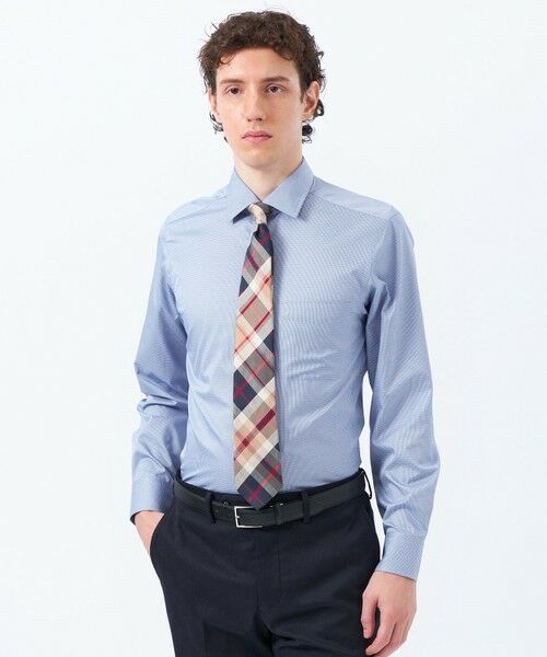 MACKINTOSH PHILOSOPHY(MENS)/マッキントッシュ フィロソフィー メンズ トロッター セミワイドシャツ オックス/ストライプ/チェック ブルー7 38 MACKINTOSH PHILOSOPHY(MENS)/マッキントッシュ フィロソフィー メンズ トロッター セミワイドシャツ オックス/ストライプ/チェック ブルー7 38