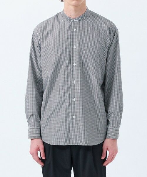 MACKINTOSH PHILOSOPHY(MENS) / マッキントッシュ フィロソフィー　メンズ シャツ・ブラウス | トロッター オーバーサイズバンドカラーシャツ  チェック/無地 | 詳細3