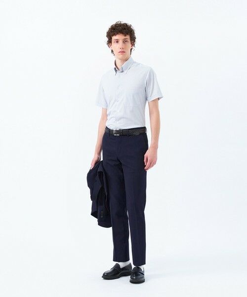 MACKINTOSH PHILOSOPHY(MENS) / マッキントッシュ フィロソフィー　メンズ シャツ・ブラウス | トロッター トリコットジャージー半袖ボタンダウンシャツ  無地/ストライプ | 詳細3