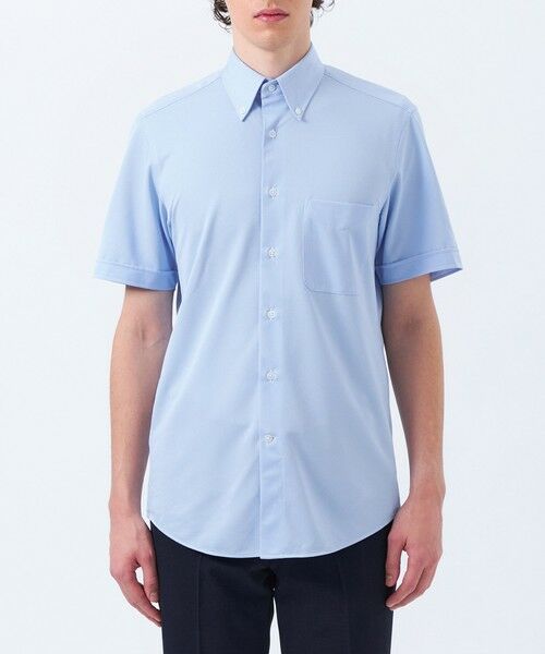 MACKINTOSH PHILOSOPHY(MENS) / マッキントッシュ フィロソフィー　メンズ シャツ・ブラウス | トロッター トリコットジャージー半袖ボタンダウンシャツ  無地/ストライプ | 詳細5