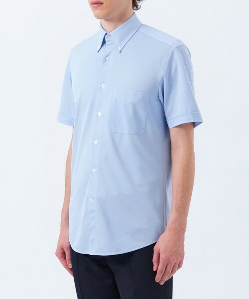 MACKINTOSH PHILOSOPHY(MENS) / マッキントッシュ フィロソフィー　メンズ シャツ・ブラウス | トロッター トリコットジャージー半袖ボタンダウンシャツ  無地/ストライプ | 詳細6