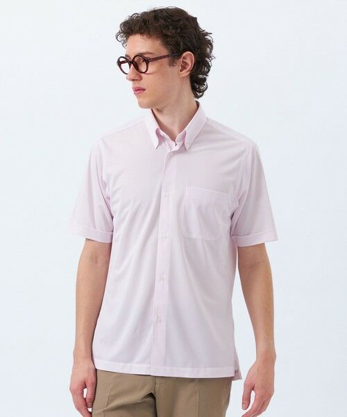 MACKINTOSH PHILOSOPHY(MENS)/マッキントッシュ フィロソフィー メンズ 【WEB&一部店舗限定】トロッター オックス/ストライプ スクエアボタンダウン半袖シャツ ピンク4 36 MACKINTOSH PHILOSOPHY(MENS)/マッキントッシュ フィロソフィー メンズ 【WEB&一部店舗限定】トロッター オックス/ストライプ スクエアボタンダウン半袖シャツ ピンク4 36