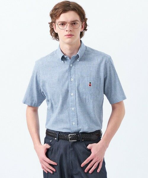 MACKINTOSH PHILOSOPHY(MENS)/マッキントッシュ フィロソフィー メンズ バッキンガムベア 半袖ボタンダウンシャツ 柄バリエーション ネイビー1 38 MACKINTOSH PHILOSOPHY(MENS)/マッキントッシュ フィロソフィー メンズ バッキンガムベア 半袖ボタンダウンシャツ 柄バリエーション ネイビー1 38