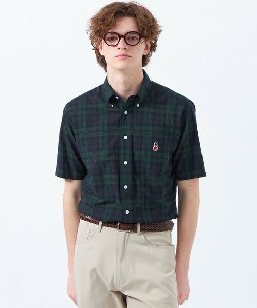 MACKINTOSH PHILOSOPHY(MENS) / マッキントッシュ フィロソフィー メンズ シャツ・ブラウス | バッキンガムベア 半袖ボタンダウンシャツ 柄バリエーション(ネイビー3)