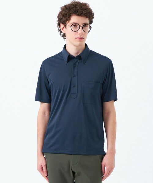 MACKINTOSH PHILOSOPHY(MENS) / マッキントッシュ フィロソフィー メンズ シャツ・ブラウス | トロッター 鹿の子ジャージー ボタンダウンポロ(ネイビー3)