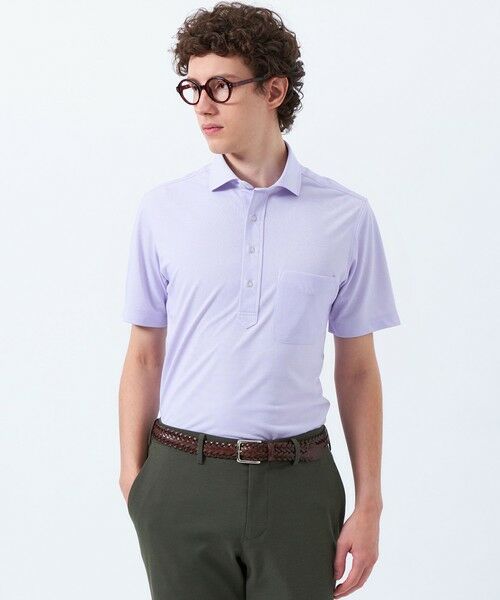 MACKINTOSH PHILOSOPHY(MENS)/マッキントッシュ フィロソフィー メンズ トロッター メランジ鹿の子 カッタウェイポロ パープル1 38 MACKINTOSH PHILOSOPHY(MENS)/マッキントッシュ フィロソフィー メンズ トロッター メランジ鹿の子 カッタウェイポロ パープル1 38