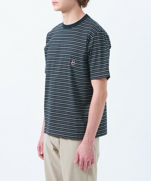 MACKINTOSH PHILOSOPHY(MENS) / マッキントッシュ フィロソフィー　メンズ カットソー | バッキンガムベア ランダムボーダー ワンポイントTシャツ | 詳細5