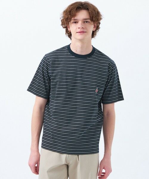 MACKINTOSH PHILOSOPHY(MENS)/マッキントッシュ フィロソフィー メンズ バッキンガムベア ランダムボーダー ワンポイントTシャツ ネイビー1 38 MACKINTOSH PHILOSOPHY(MENS)/マッキントッシュ フィロソフィー メンズ バッキンガムベア ランダムボーダー ワンポイントTシャツ ネイビー1 38