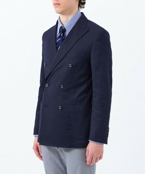 MACKINTOSH PHILOSOPHY(MENS) / マッキントッシュ フィロソフィー　メンズ ノーカラージャケット | 【WEB&一部店舗限定】トロッター ジャケット ダブルブレスト #000（ナンバーゼロ）バーズアイストレッチ リサイクル | 詳細3