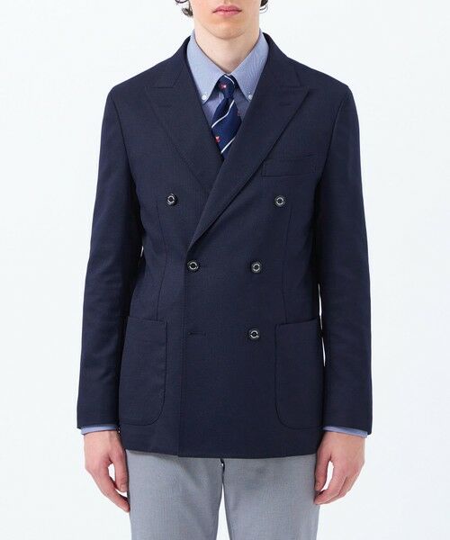 MACKINTOSH PHILOSOPHY(MENS) / マッキントッシュ フィロソフィー メンズ ノーカラージャケット | 【WEB&一部店舗限定】トロッター ジャケット ダブルブレスト #000(ナンバーゼロ)バーズアイストレッチ リサイクル | 詳細2