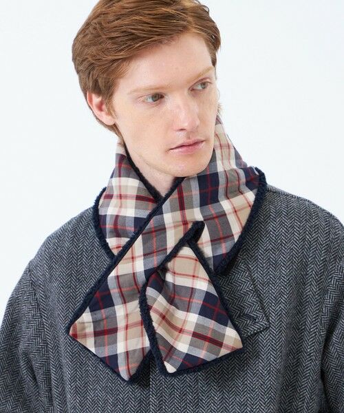 MACKINTOSH PHILOSOPHY(MENS) / マッキントッシュ フィロソフィー　メンズ マフラー・ショール・スヌード・ストール | バッキンガムベア ECOPELボア×ハウスチェック | 詳細2