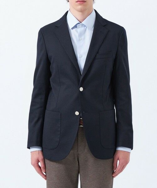 MACKINTOSH PHILOSOPHY(MENS) / マッキントッシュ フィロソフィー　メンズ ノーカラージャケット | トロッター ジャケット ブレザー #000（ナンバーゼロ）バーズアイストレッチ リサイクル with PINS | 詳細3