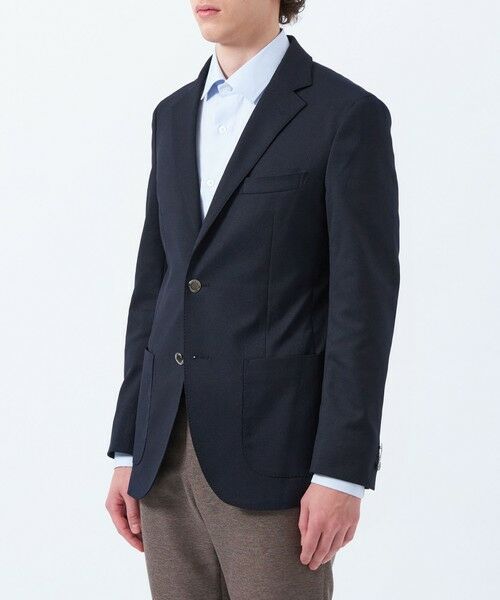 MACKINTOSH PHILOSOPHY(MENS) / マッキントッシュ フィロソフィー　メンズ ノーカラージャケット | トロッター ジャケット ブレザー #000（ナンバーゼロ）バーズアイストレッチ リサイクル with PINS | 詳細4