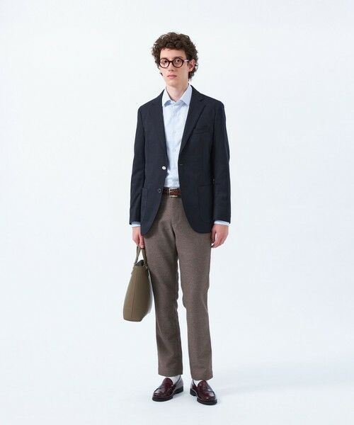 MACKINTOSH PHILOSOPHY(MENS) / マッキントッシュ フィロソフィー　メンズ ノーカラージャケット | トロッター ジャケット ブレザー #000（ナンバーゼロ）バーズアイストレッチ リサイクル with PINS | 詳細1