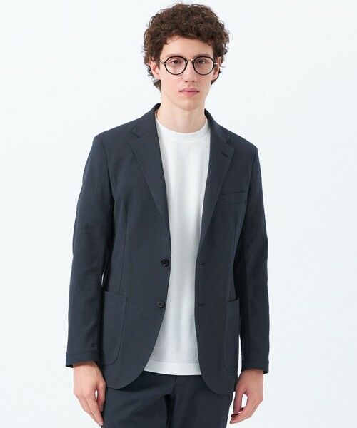 MACKINTOSH PHILOSOPHY(MENS) / マッキントッシュ フィロソフィー メンズ ノーカラージャケット | ドライストレッチオックス イージージャケット(ネイビー2)