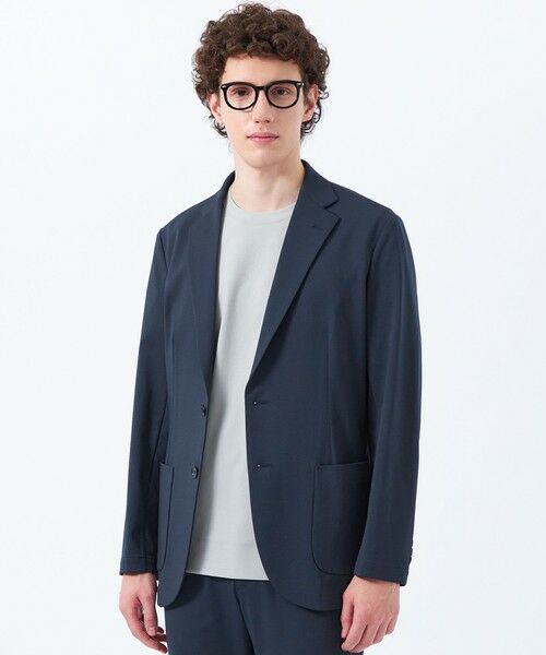 MACKINTOSH PHILOSOPHY(MENS) / マッキントッシュ フィロソフィー メンズ ノーカラージャケット | ドライフラットストレッチ ハイパーストレッチメッシュ イージージャケット(ネイビー3)