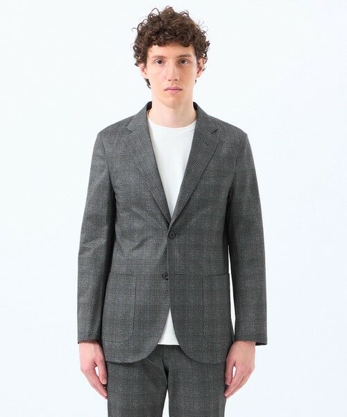 MACKINTOSH PHILOSOPHY(MENS) / マッキントッシュ フィロソフィー　メンズ ノーカラージャケット | テーラードジャージー ジャケット ツイル/チェックプリントメッシュ | 詳細5