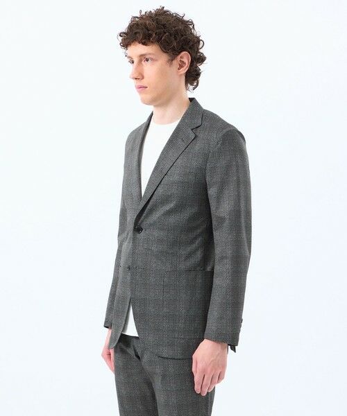 MACKINTOSH PHILOSOPHY(MENS) / マッキントッシュ フィロソフィー　メンズ ノーカラージャケット | テーラードジャージー ジャケット ツイル/チェックプリントメッシュ | 詳細6