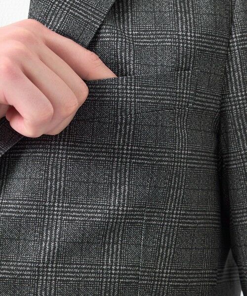 MACKINTOSH PHILOSOPHY(MENS) / マッキントッシュ フィロソフィー　メンズ ノーカラージャケット | テーラードジャージー ジャケット ツイル/チェックプリントメッシュ | 詳細8