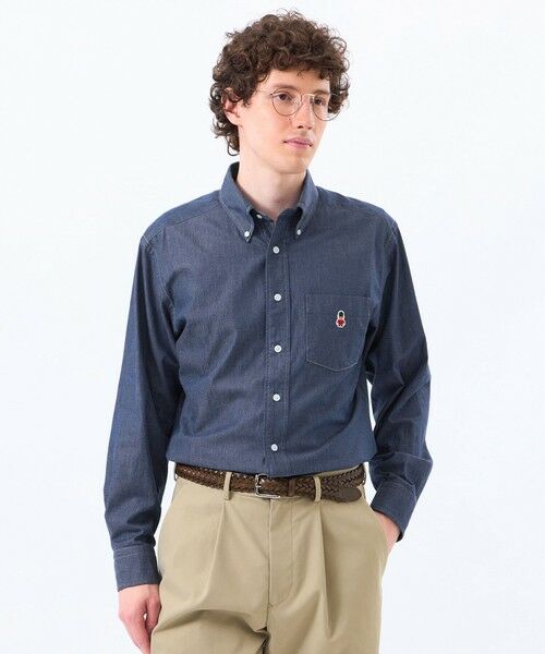 MACKINTOSH PHILOSOPHY(MENS)/マッキントッシュ フィロソフィー メンズ バッキンガムベア 長袖ボタンダウンシャツ シャンブレー/ストライプ ネイビー2 38 MACKINTOSH PHILOSOPHY(MENS)/マッキントッシュ フィロソフィー メンズ バッキンガムベア 長袖ボタンダウンシャツ シャンブレー/ストライプ ネイビー2 38