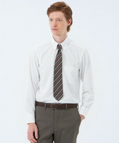 MACKINTOSH PHILOSOPHY(MENS)/マッキントッシュ フィロソフィー メンズ トロッター ボタンダウンシャツ 無地/トリコットストライプ ホワイト1 38 MACKINTOSH PHILOSOPHY(MENS)/マッキントッシュ フィロソフィー メンズ トロッター ボタンダウンシャツ 無地/トリコットストライプ ホワイト1 38