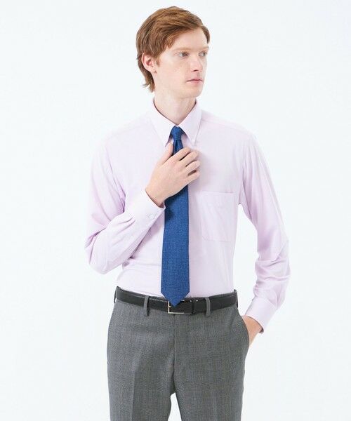 MACKINTOSH PHILOSOPHY(MENS)/マッキントッシュ フィロソフィー メンズ トロッター ボタンダウンシャツ 無地/トリコットストライプ ラベンダー3 40 MACKINTOSH PHILOSOPHY(MENS)/マッキントッシュ フィロソフィー メンズ トロッター ボタンダウンシャツ 無地/トリコットストライプ ラベンダー3 40