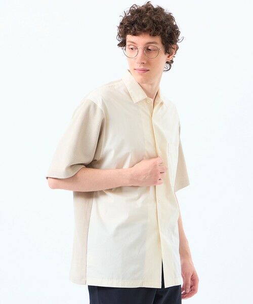 MACKINTOSH PHILOSOPHY(MENS)/マッキントッシュ フィロソフィー メンズ ニットコンビシャツ ケーブルニット×ブロード ベージュ2 38 MACKINTOSH PHILOSOPHY(MENS)/マッキントッシュ フィロソフィー メンズ ニットコンビシャツ ケーブルニット×ブロード ベージュ2 38